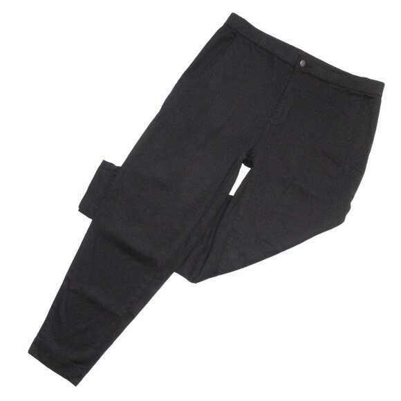 NWT Eileen Fisher Slouchy Ankle in Black Organic Cotton Twill Stretch Pants L